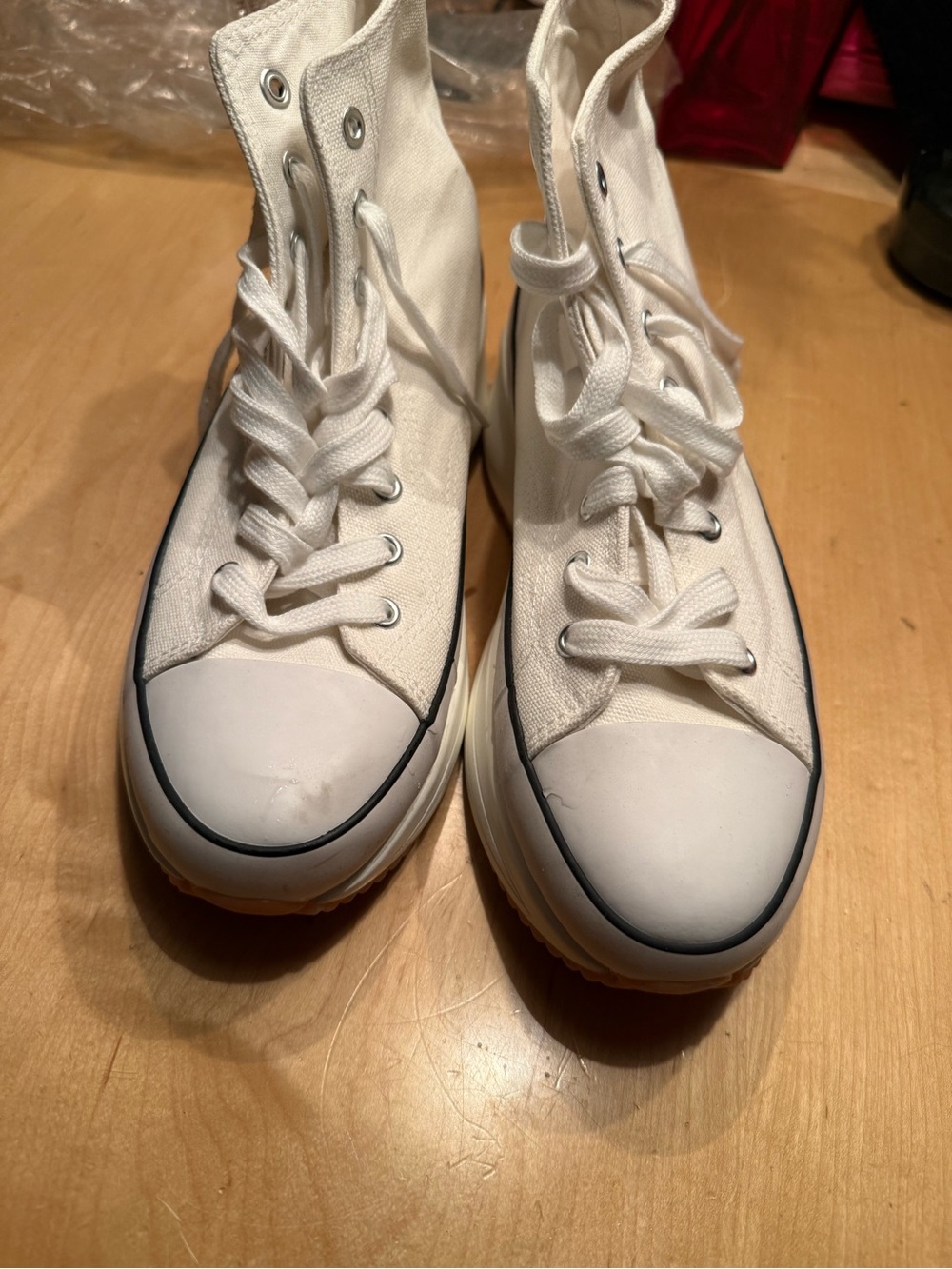Converse High Top Sneakers in White with Black Trim